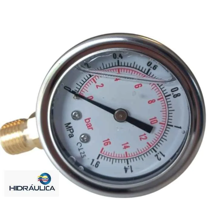 MANOMETRO RADIAL DE ACERO INOXIDABLE A PRUEBA DE GOLPES 0-16bar/1.6MPa