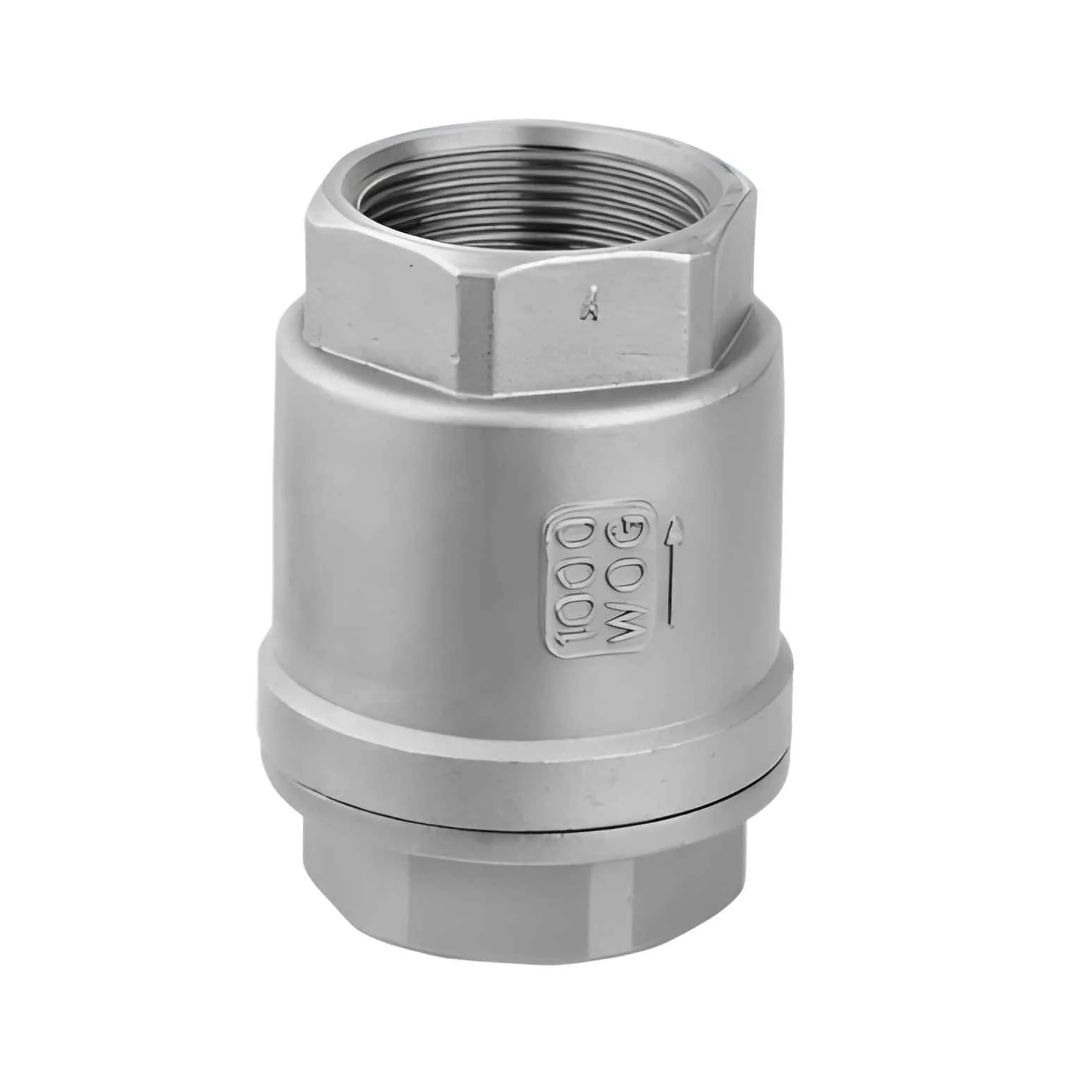 VALVULA CHECK ACERO INOX ROSCA  2" T-304 800WOG  VERTICAL TW