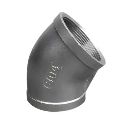 CODO ACERO INOX 2"X 45 150 LBS ROSCA T-304