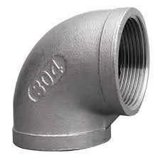 CODO ACERO INOX 11/2"X 90 150 LBS ROSCA T-304