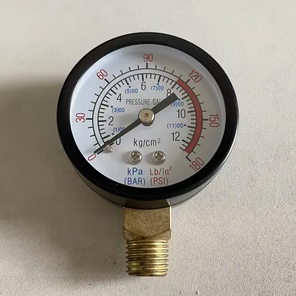 MEDIDOR DE PRESION DE AIRE  Y50 DE DOBLE ESCALA 0 - 12,5BAR/180PSI *