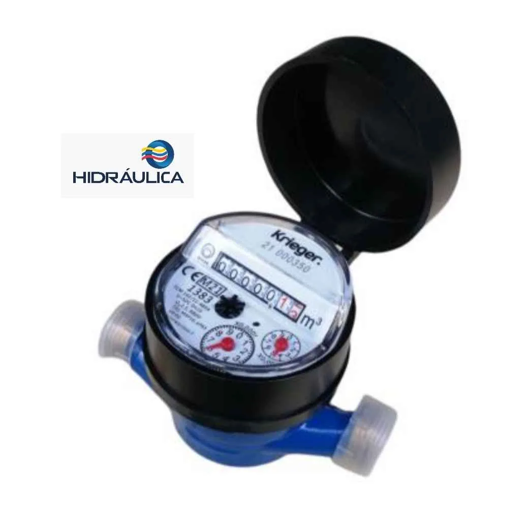 MEDIDOR AGUA CHORRO UNICO R80 115MM VISOR 45º 1/2" KG