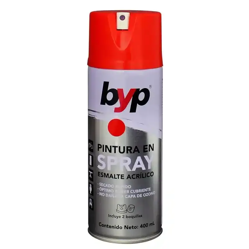 PINTURA SPRAY ESMALTE ACRILICO ROJO BRILLANTE 5 -BYP