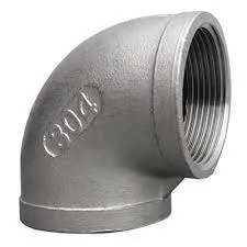 CODO ACERO INOX 150LBS ROSCA 3/4" X 90º T-304 *