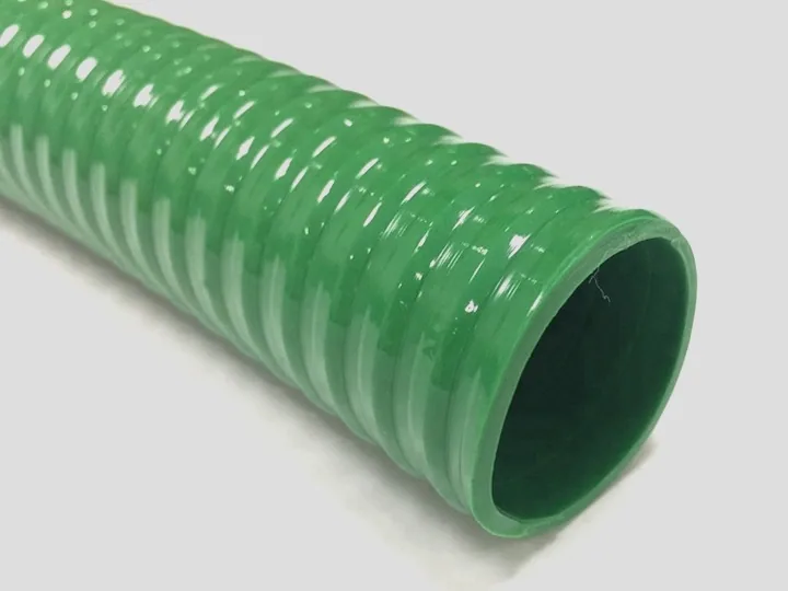 MANGUERA ANILLADA PVC REFORZADA VERDE  4" (METROS) *