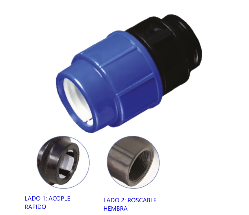 ADAPTADOR FLEX COMPRESION 25MM X 3/4" R/H HEMBRA PP