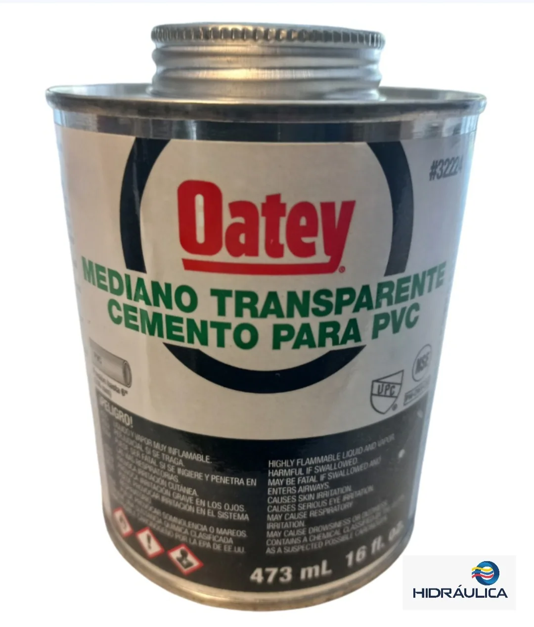 CEMENTO SOLVENTE OATEY VISCOSIDAD MEDIANA ETIQUETA NEGRA 1/8 16 OZ