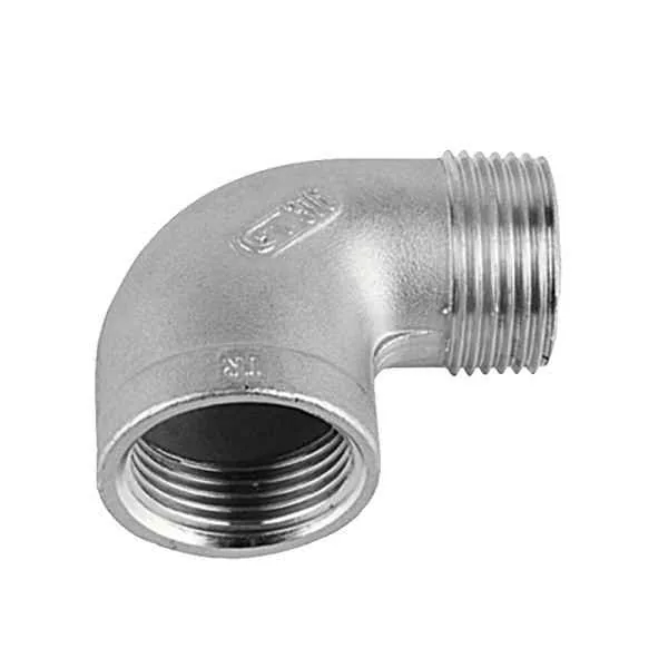 CODO ACERO INOX CACHIMBA 150LBS ROSCA 3/4" X 90º T-304