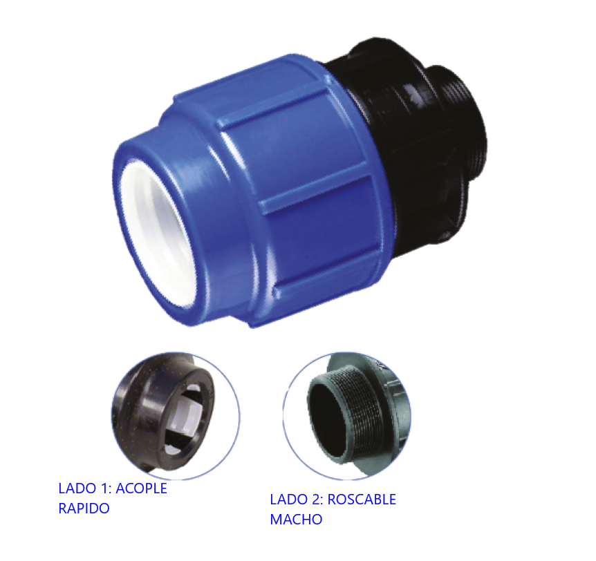 ADAPTADOR 32MM X 1" R/M MACHO COMPRESION PVC