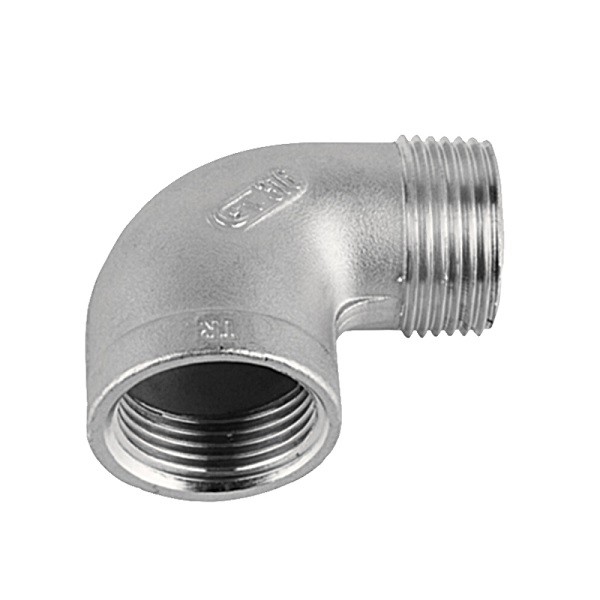 CODO ACERO INOX CACHIMBA 150LBS ROSCA 1/2" X 90º T-304