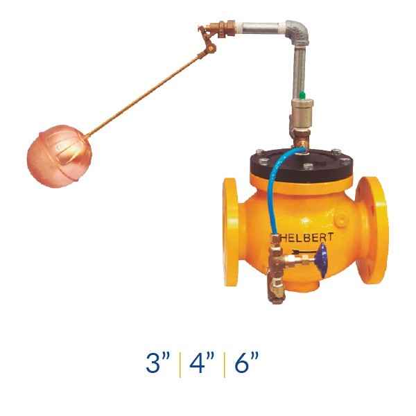 VÁLVULA FLOTADOR C/PILOTO BRIDADO 4" 125PSI  HELBERT